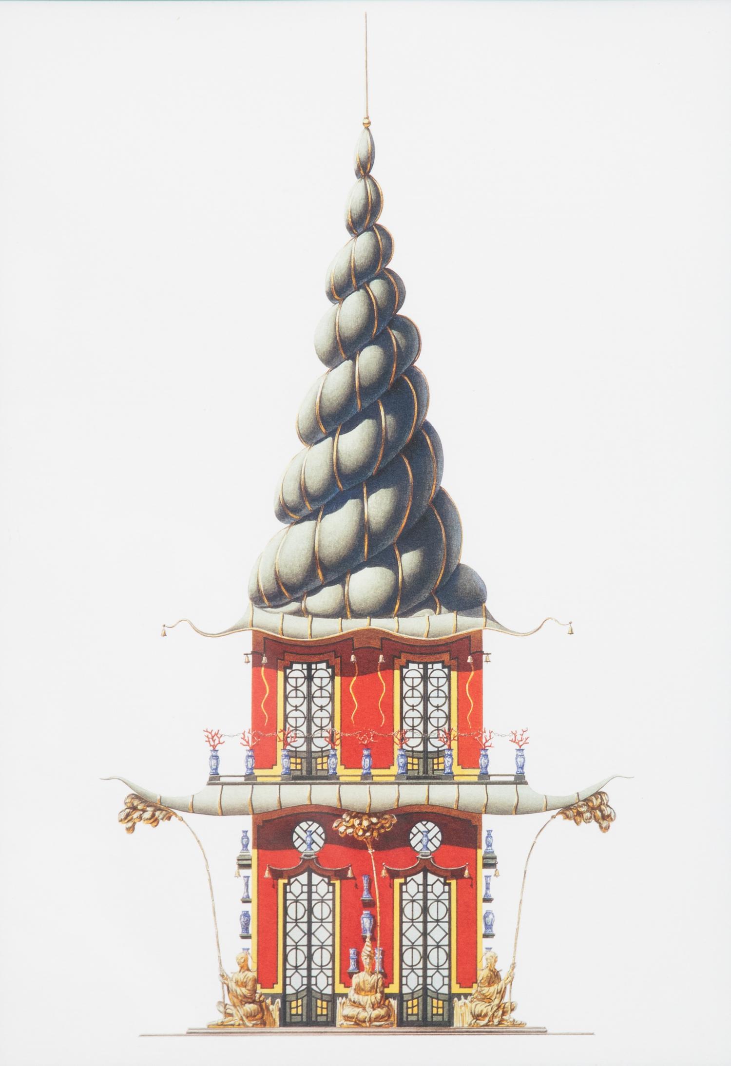 A Group of Gilt Framed Color Reproductions of Dams & Zega's Watercolors Chinoiseries Framed 17 1/2 x 13 5/8 inches. — 20TH CENTURY