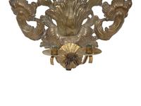 A Pair of Dutch Chased Brass Two-Light Sconces