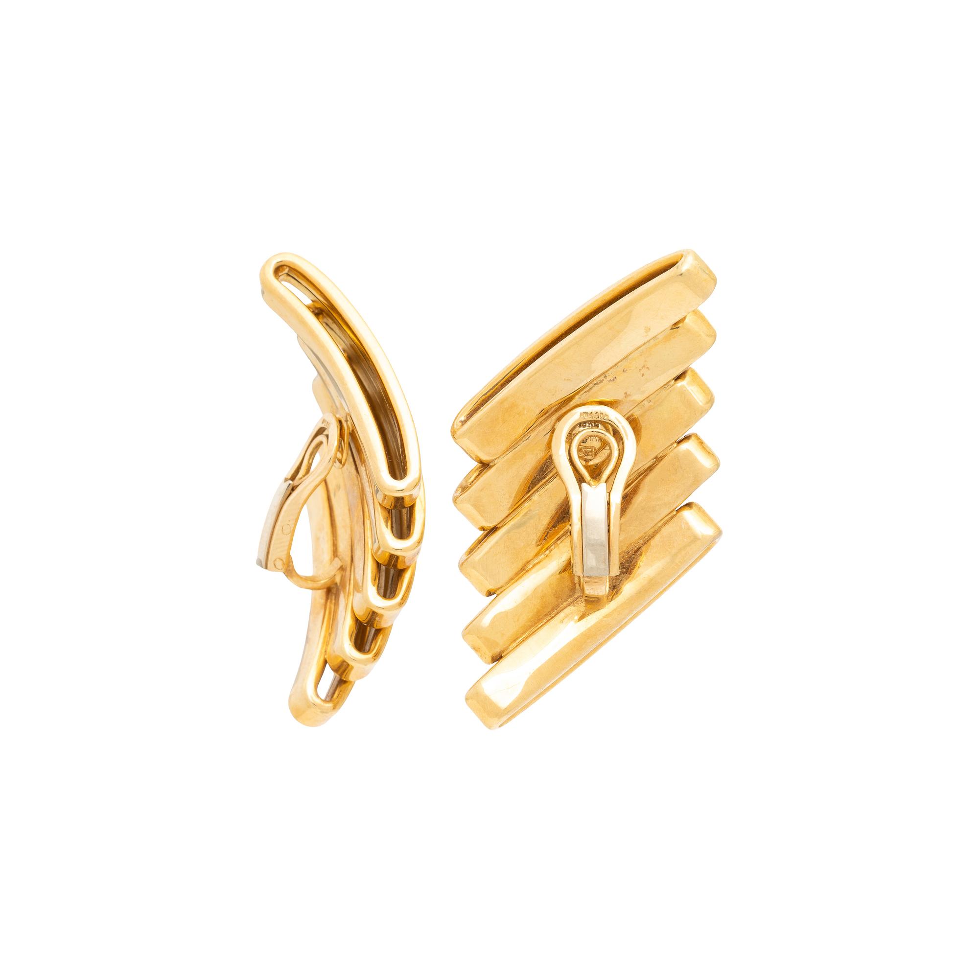 YELLOW GOLD GEOMETRIC EARRINGS