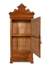 An Italian Figured Walnut Wardrobe Cabinet