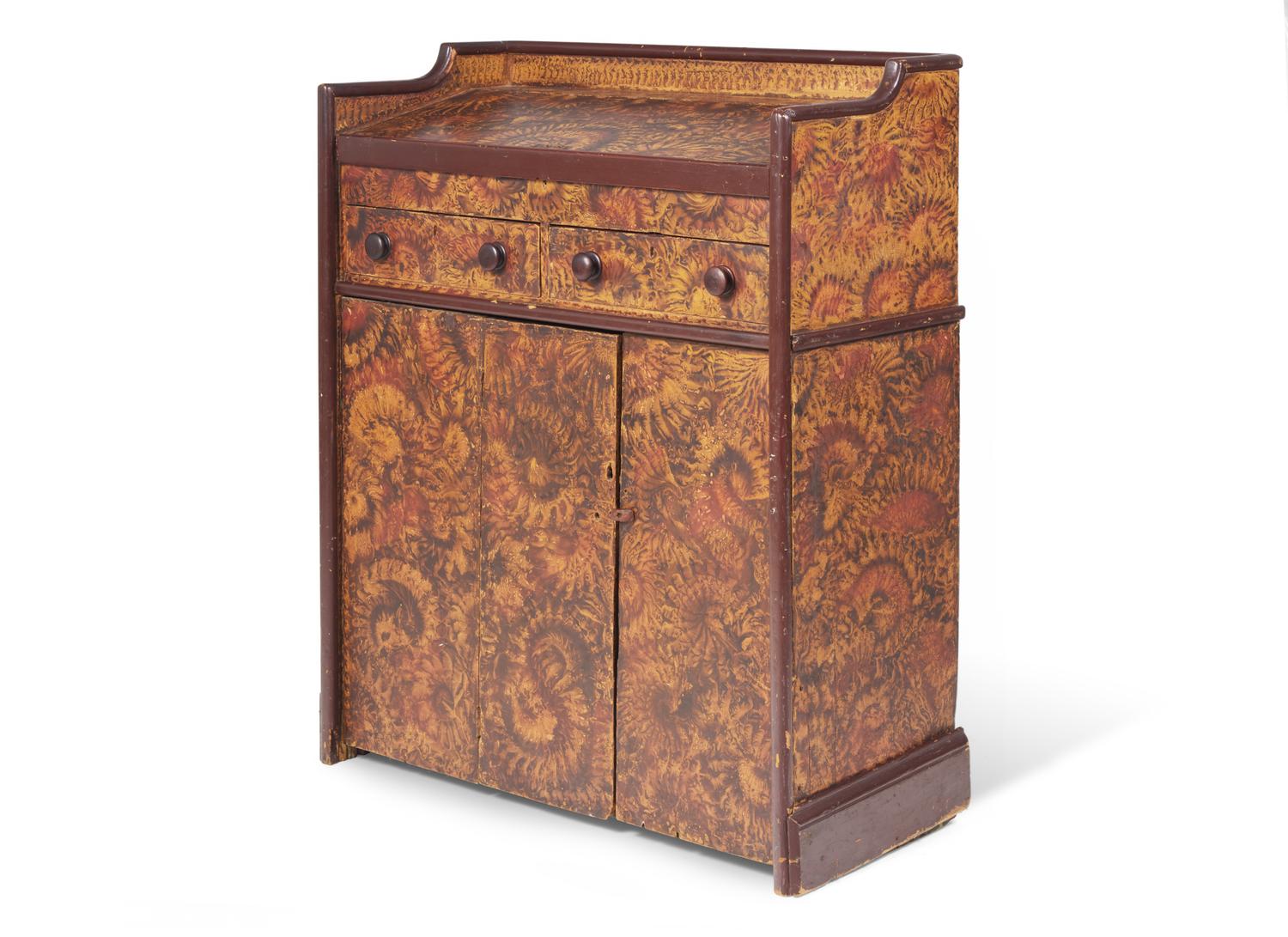 A Classical Painted and Vinegar Grained Standing Desk