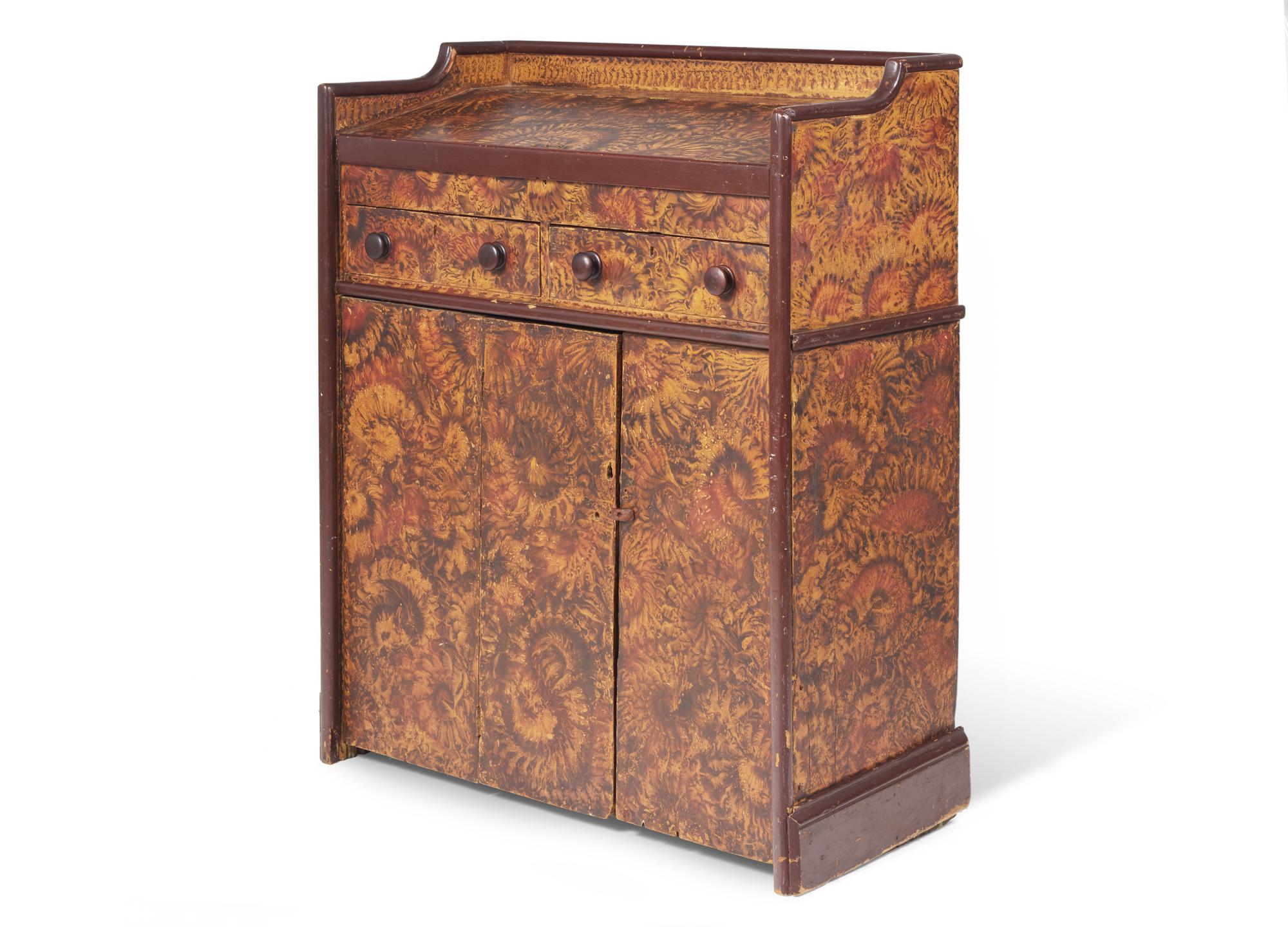 A Classical Painted and Vinegar Grained Standing Desk