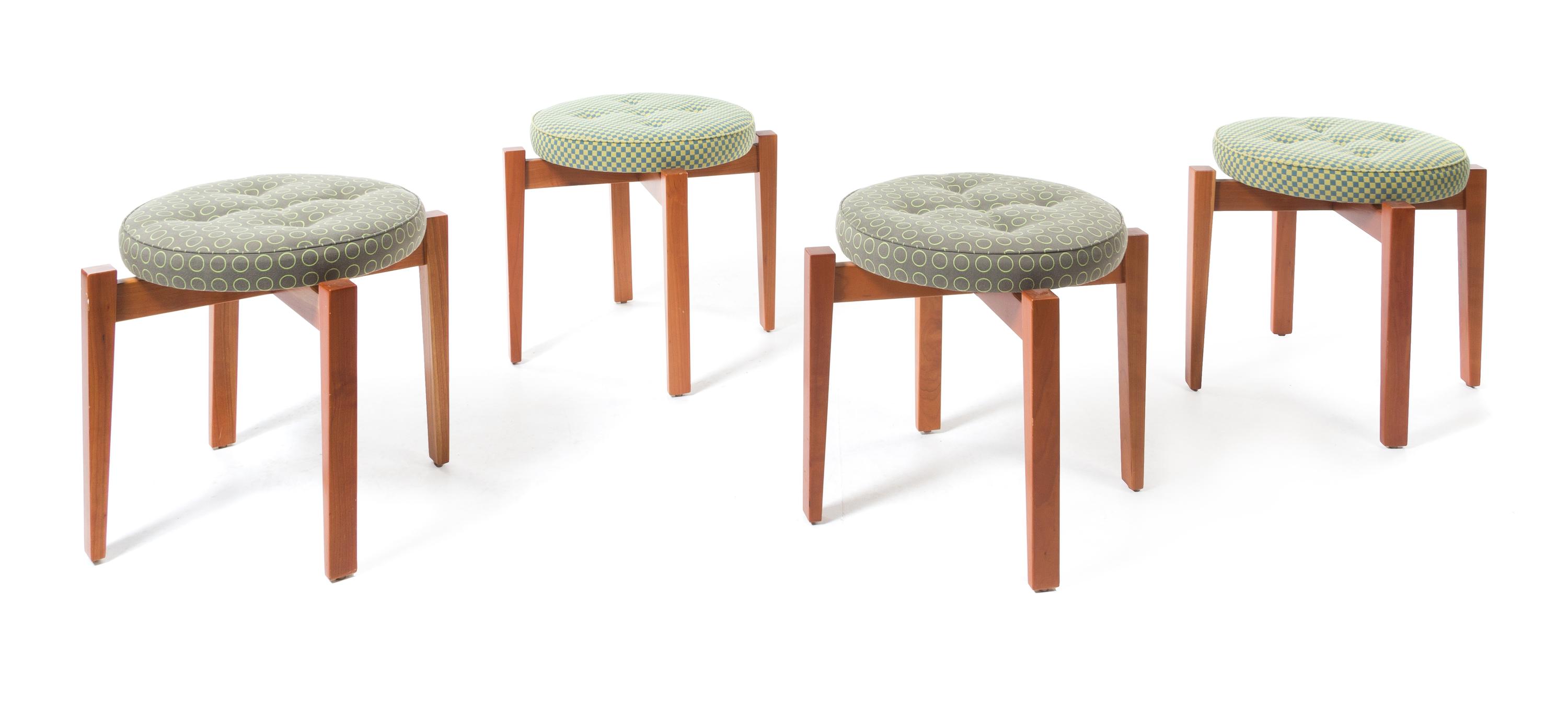 Jens Risom (Danish, 1916-2016), PUCCI, 2007, a set of four Glass House stools, designed for the Philip Johnson Glass House, New Canaan,
