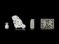 Six Chinese Celadon Jade Carvings