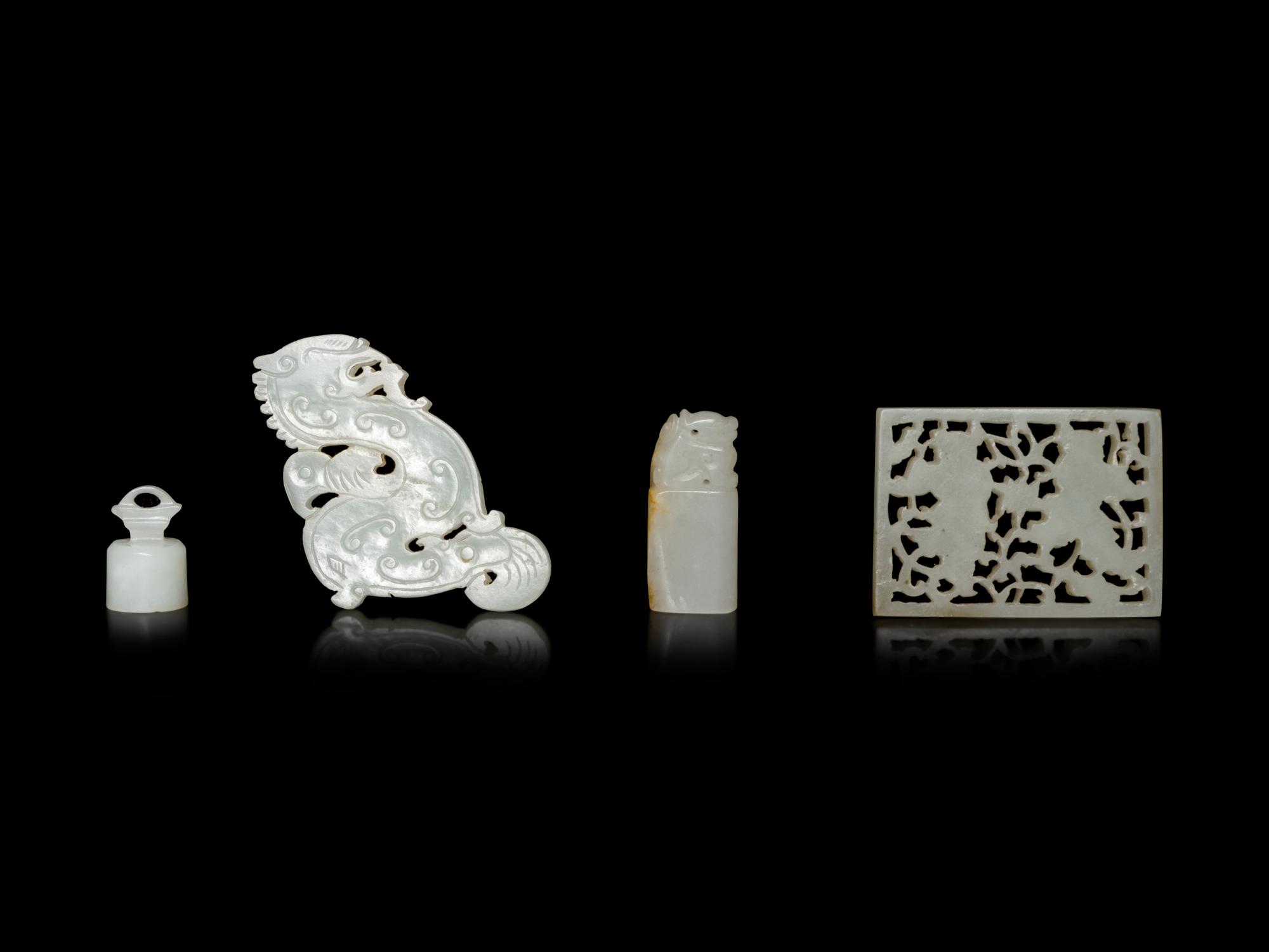 Six Chinese Celadon Jade Carvings