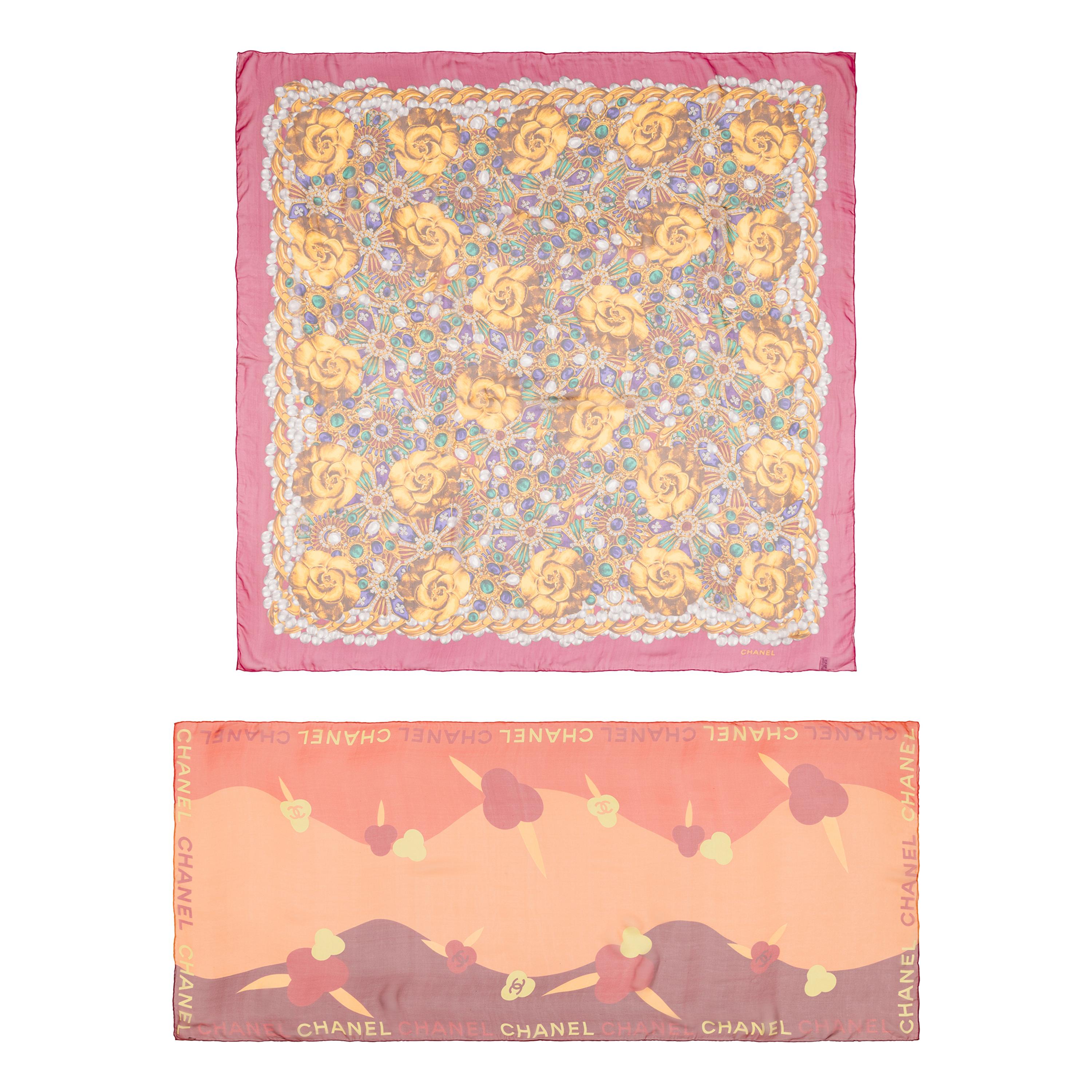 Chanel, Two Large Chiffon Scarves