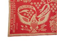 A Red and White Patriotic Jacquard Woven Coverlet