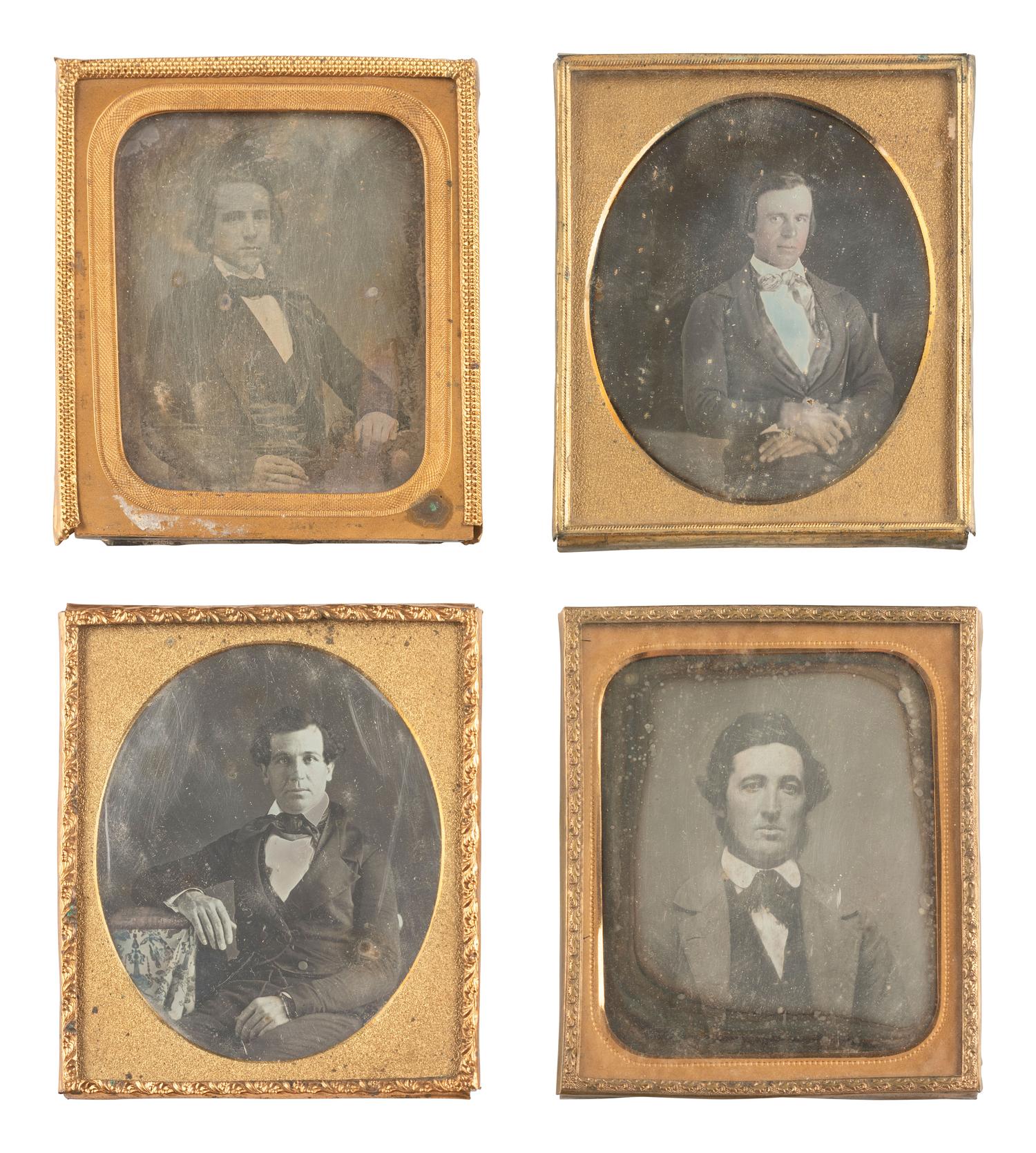 [EARLY PHOTOG.] 30 daguerreotypes of men of varying ages incl. half plate portrait of a painting.