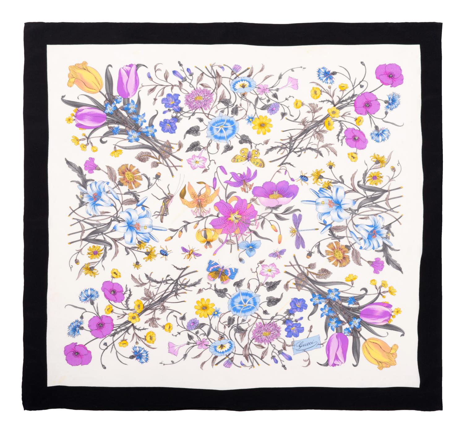 Three Designer Scarves: One Hermès, One Gucci, and One Valentino