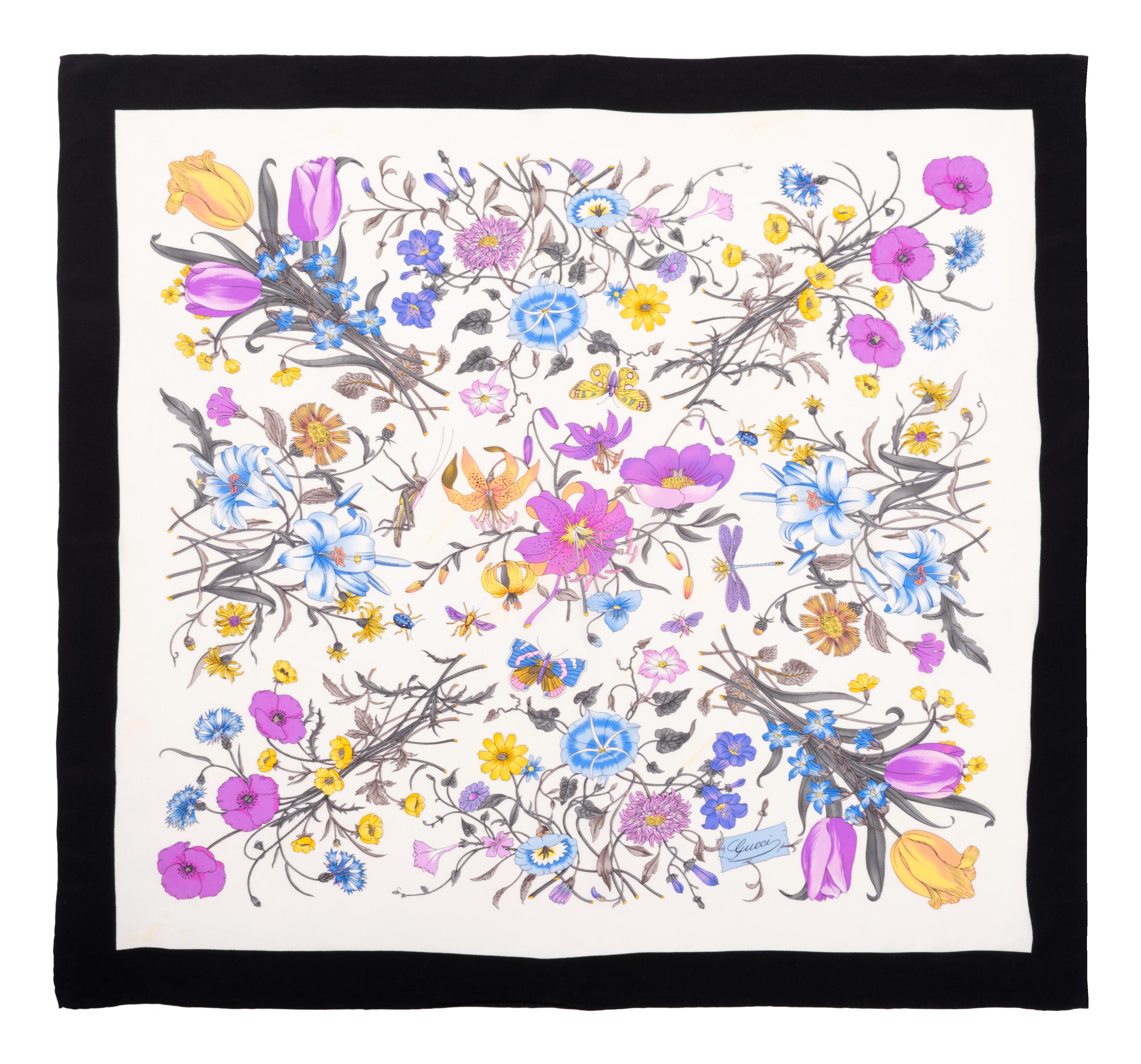Three Designer Scarves: One Hermès, One Gucci, and One Valentino