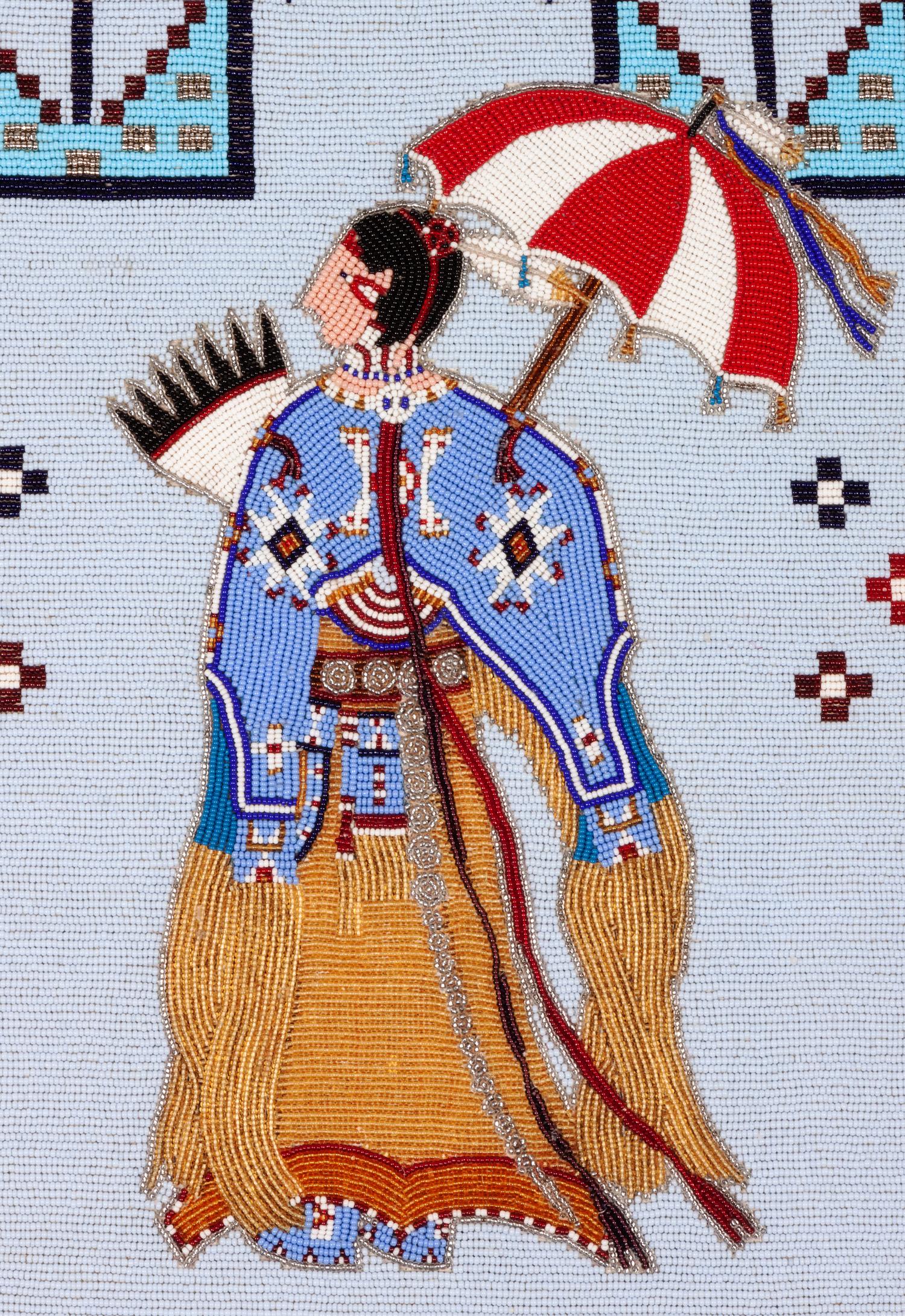 Pictorial Beaded Flat Bag