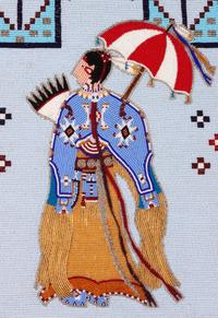Pictorial Beaded Flat Bag