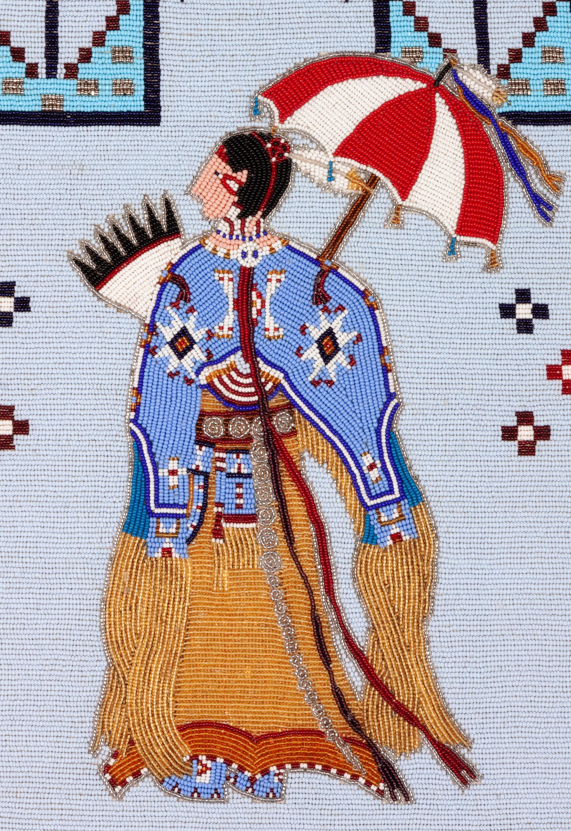 Pictorial Beaded Flat Bag