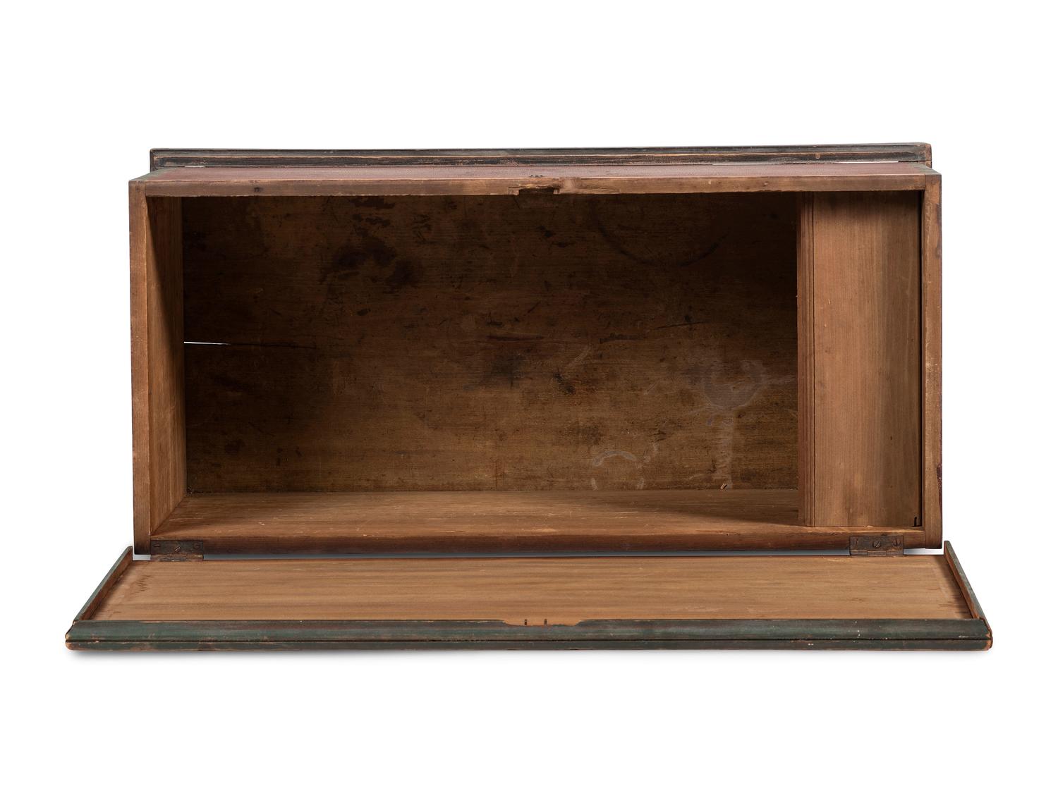 An Ohio Mennonite Red and Green Painted Stencil-Decorated Poplar Blanket Chest