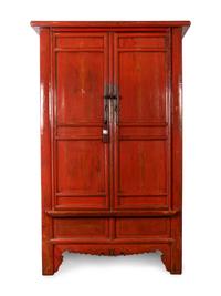 A Chinese Red-Lacquered Cabinet — 20TH CENTURY