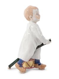 A Meissen Porcelain Figure of a Boy with Drum, by Konrad Hentschel