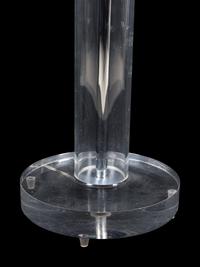 A Contemporary Acrylic and Chrome Floor Lamp with Custom Shade