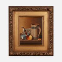 William Michael Harnett (American, 1848–1892) Still Life with New York Tribune, Beer Stein, Pipe and Tobacco