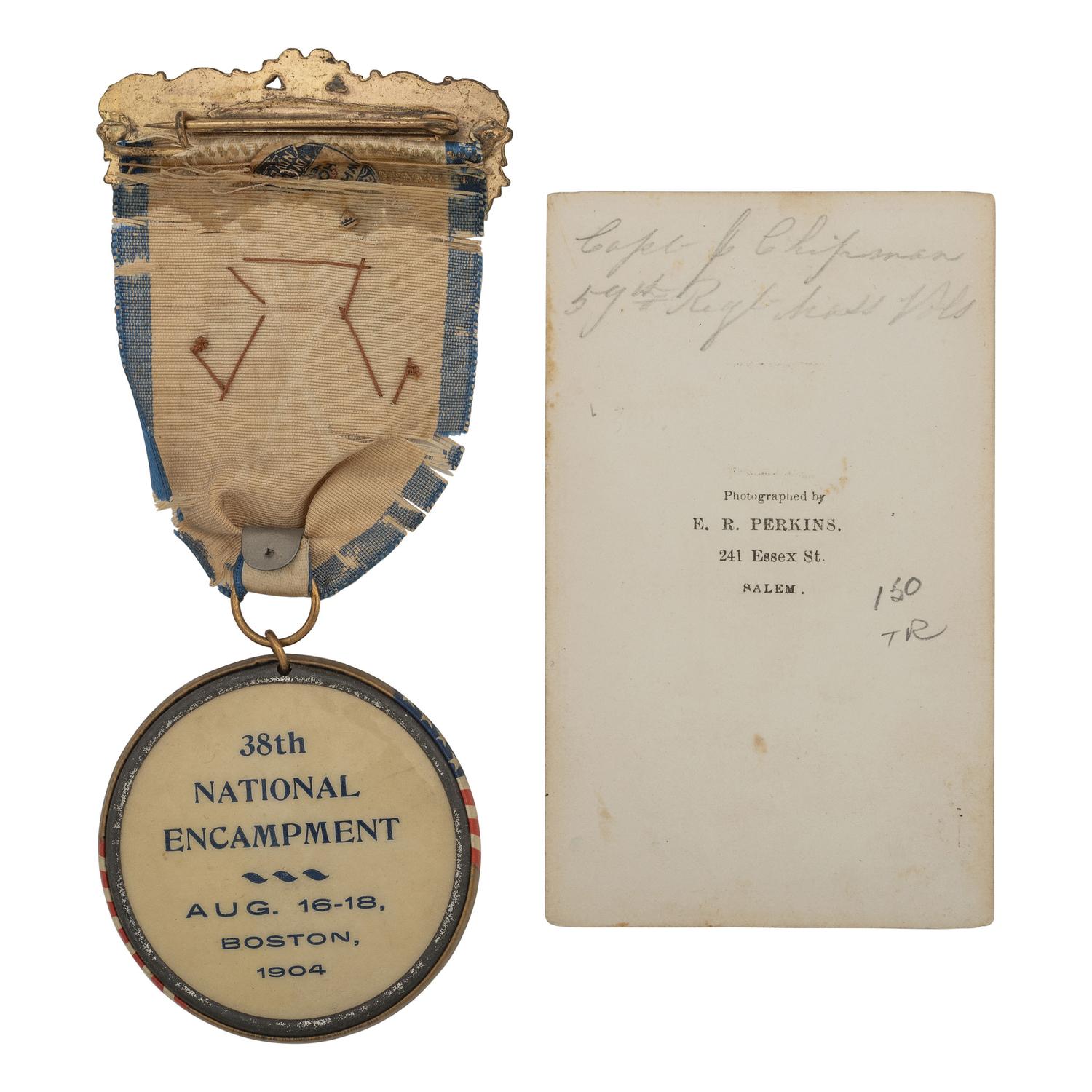 Ames Model 1850 Staff and Field Officers Sword Presented to Capt John Chipman 59th Mass - POW and WIA, with Sash, CDV and GAR Button