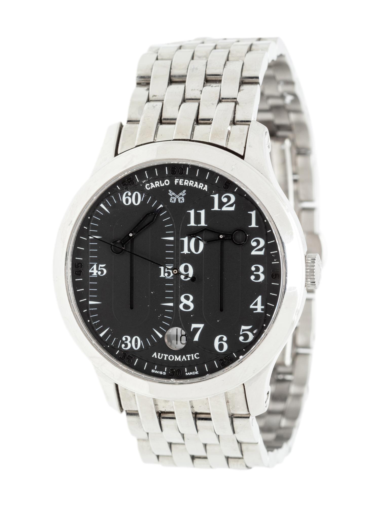 CARLO FERRARA, REF. 2200 STAINLESS STEEL 'REGULATORE' WRISTWATCH