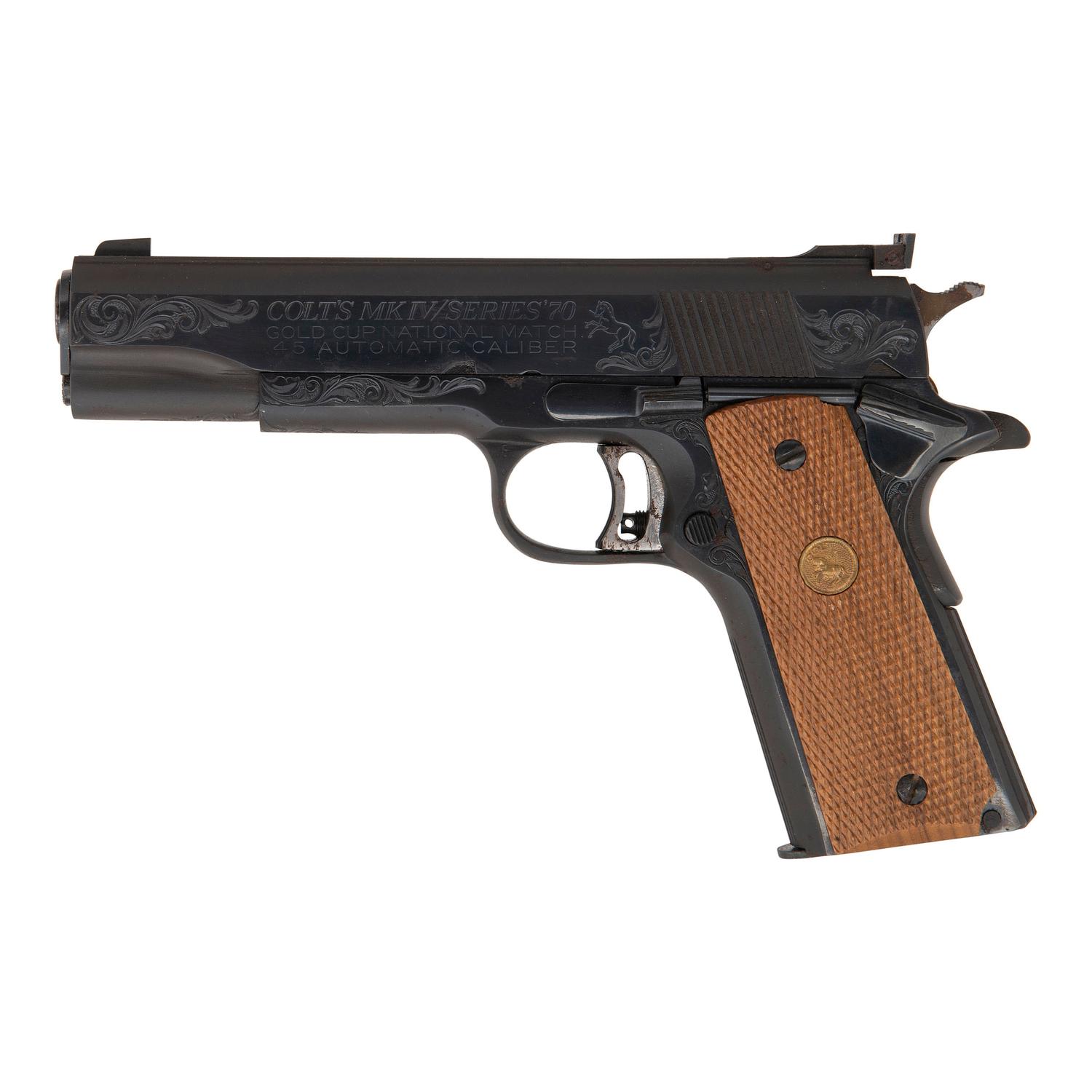 *2 of 2 Consecutively Numbered Colt Custom Shop Engraved Gold Cup National Match Pistol in Factory Box