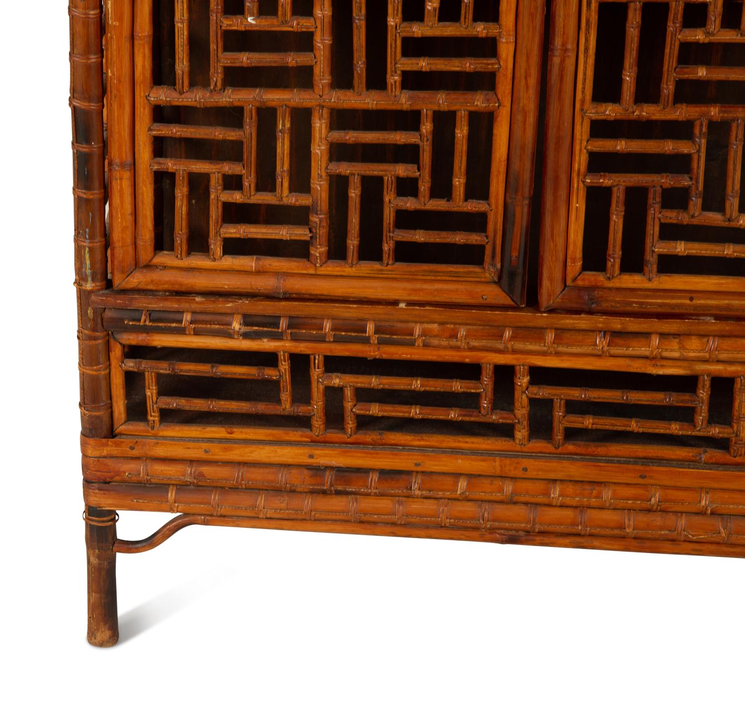 An Asian Design Bamboo Cabinet — 20th Century