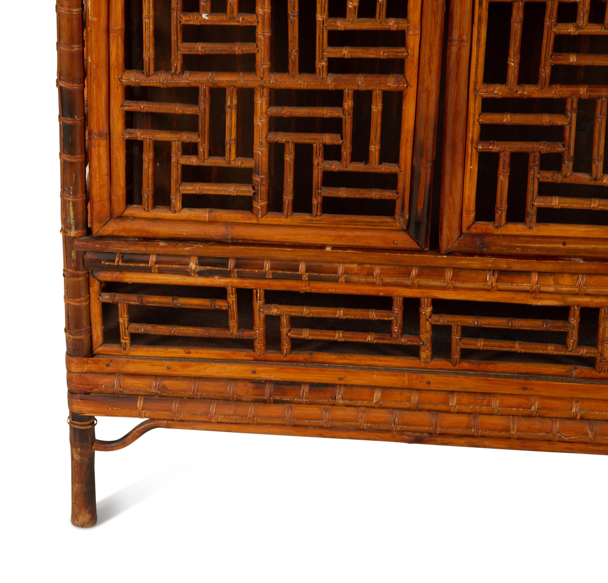 An Asian Design Bamboo Cabinet — 20th Century