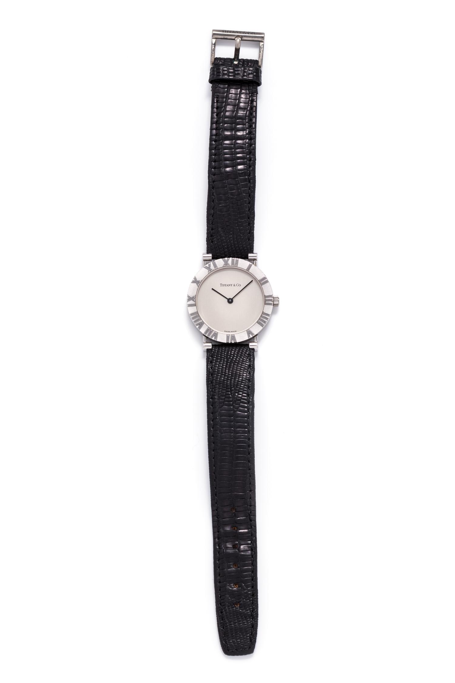 TIFFANY & CO., STERLING SILVER REF. M0640 'ATLAS' WRISTWATCH