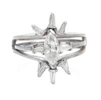 A Platinum and Diamond Wedding Set, 11.60 dwts.