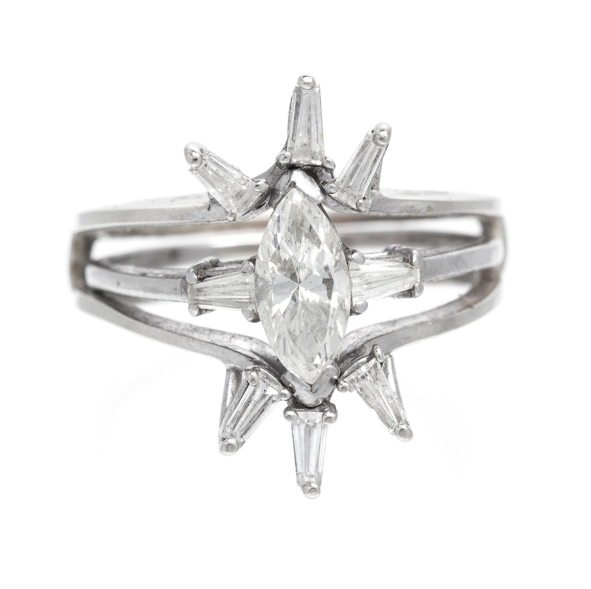A Platinum and Diamond Wedding Set, 11.60 dwts.