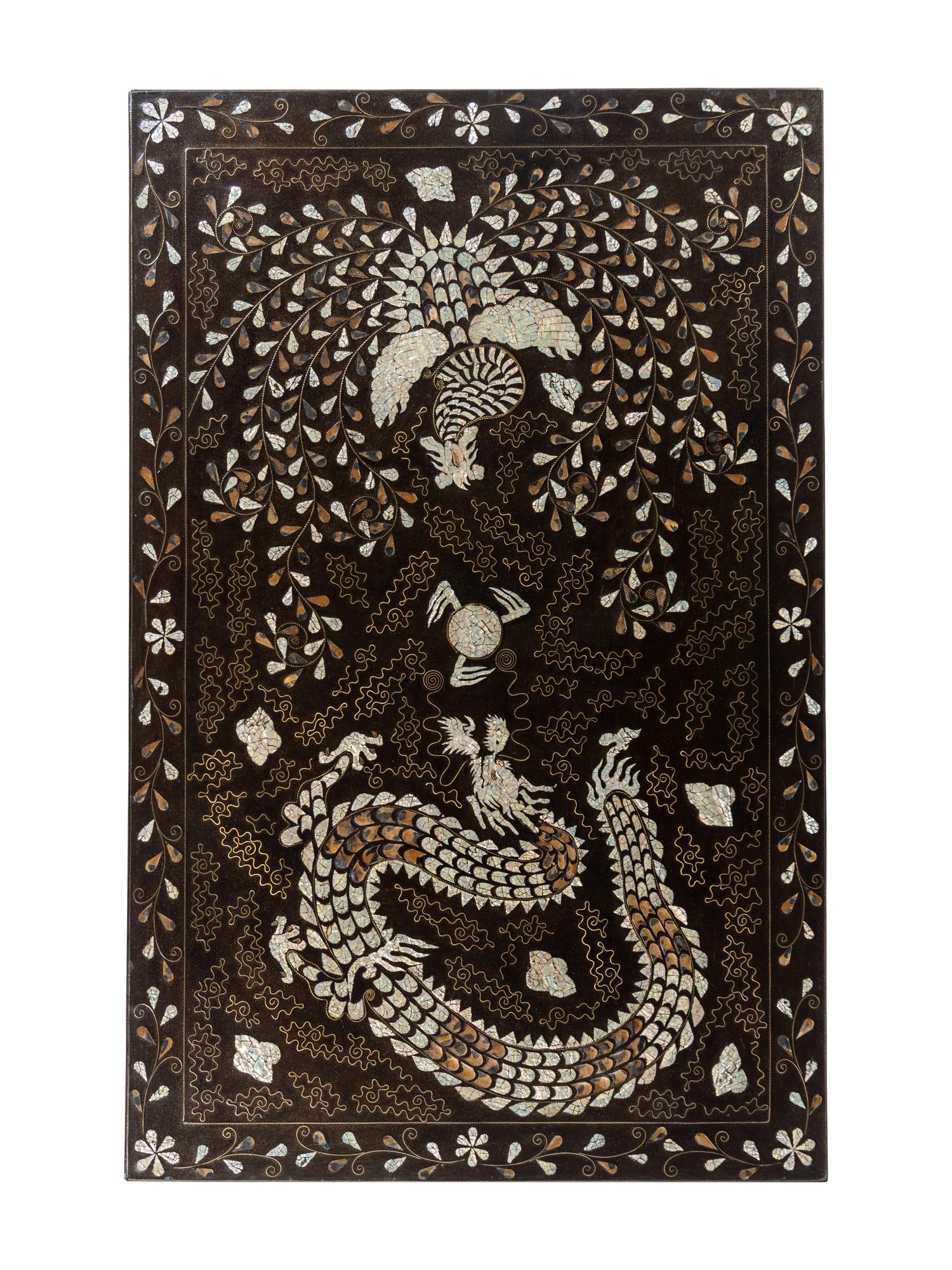 A Korean Mother-of-Pearl and Shagreen Lacquered Coffee Table
