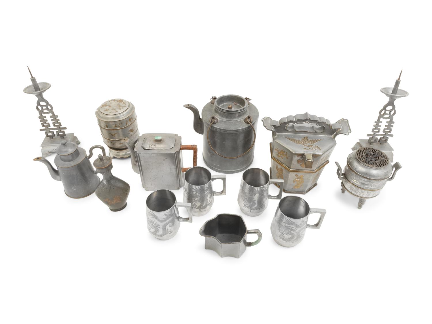 14 Chinese Pewter Wares