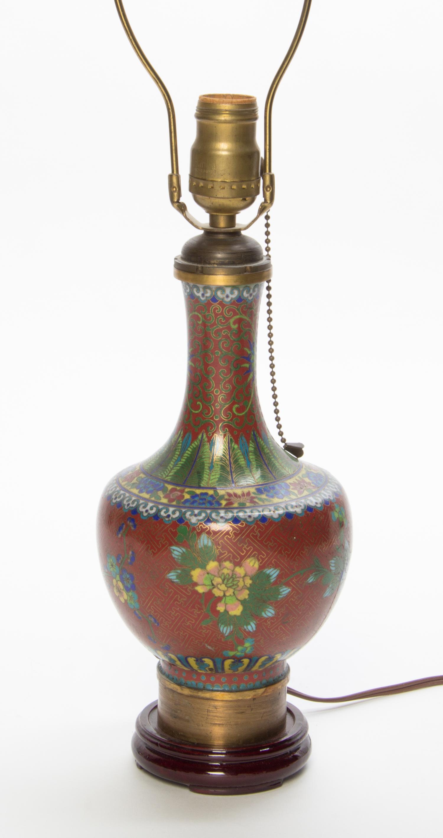 A Chinese Cloisonne Vase Height 21 1/4 inches.
