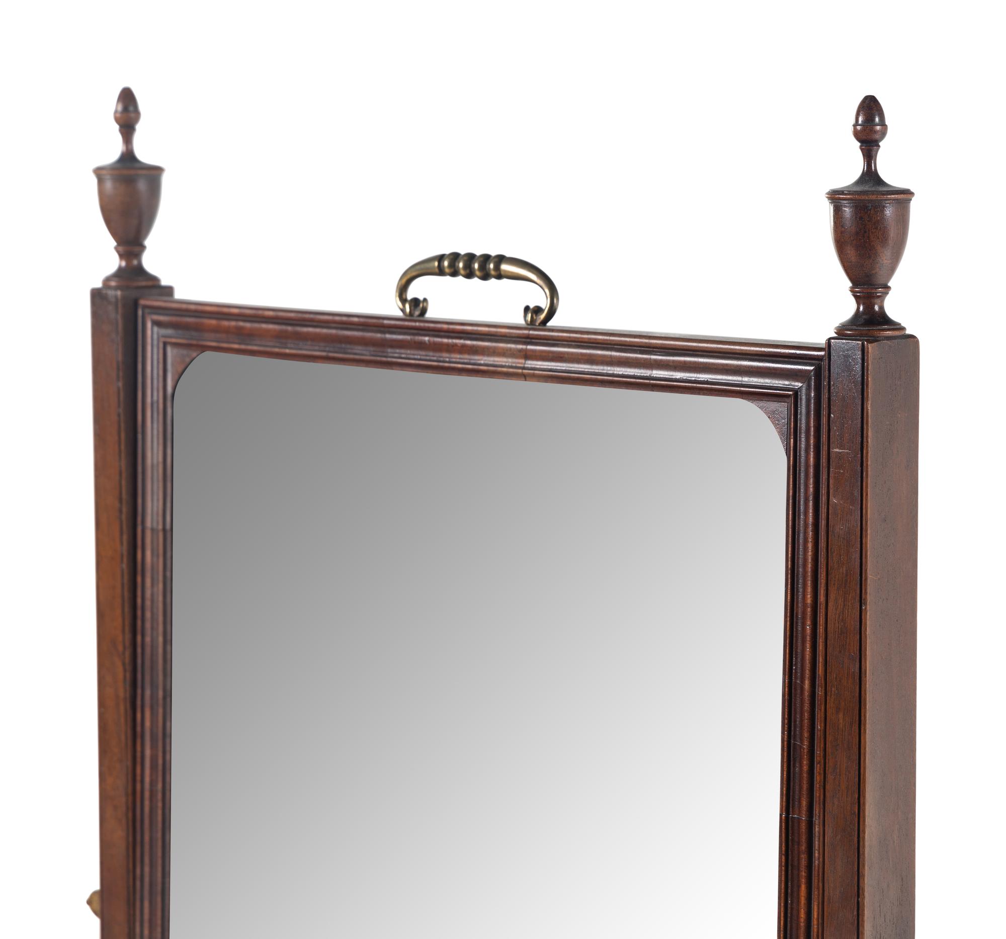 An Edwardian Mahogany Cheval Mirror