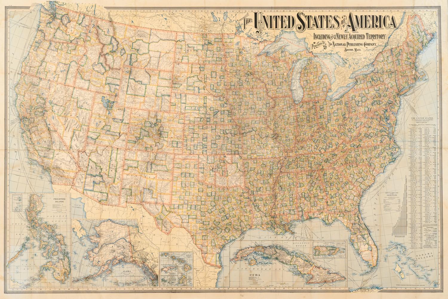 The United States of America, Including Newly Acquired Territory. Boston: The National Publishing Company, 1902.