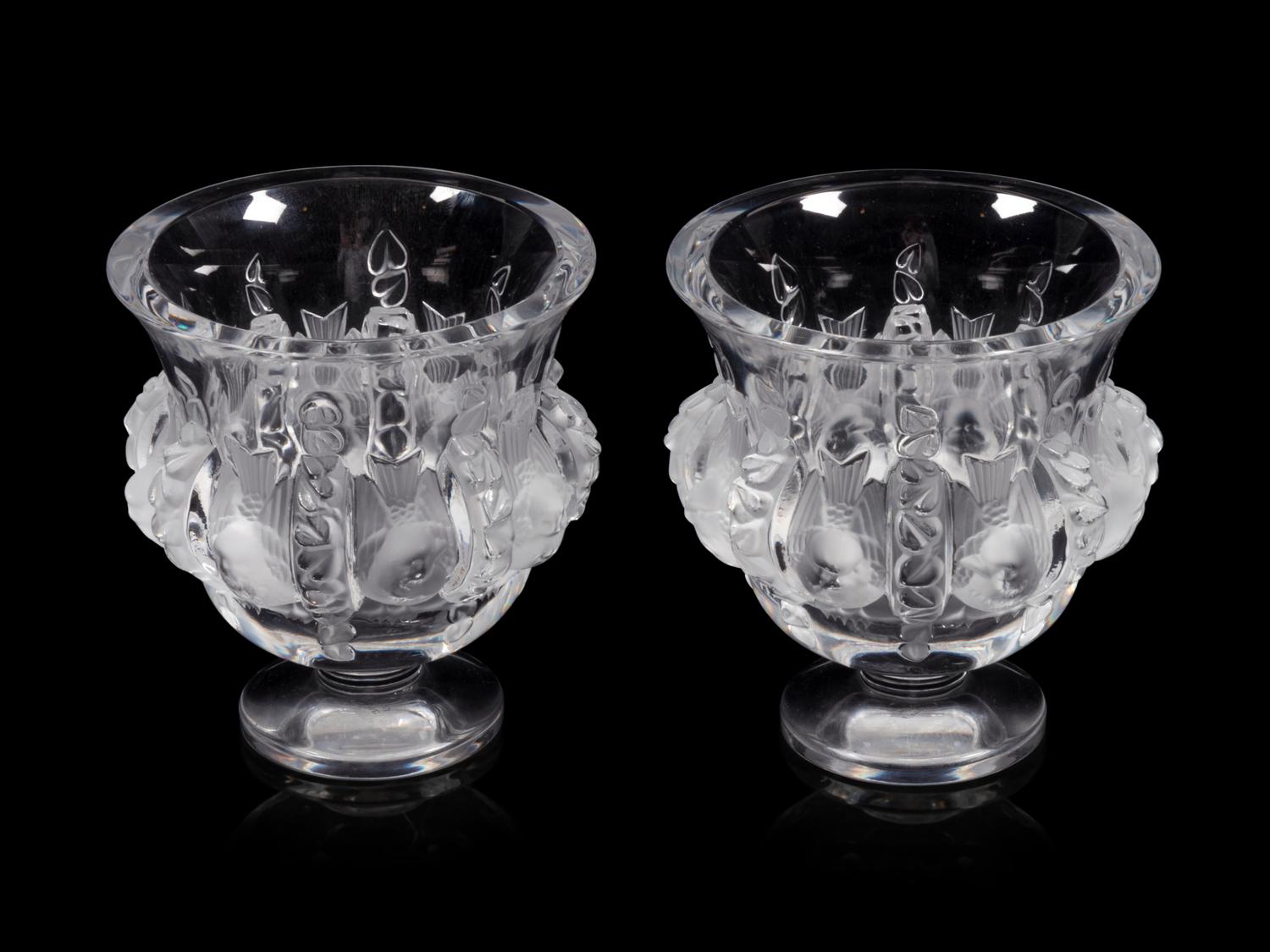 A Pair of Lalique Dampierre Vases