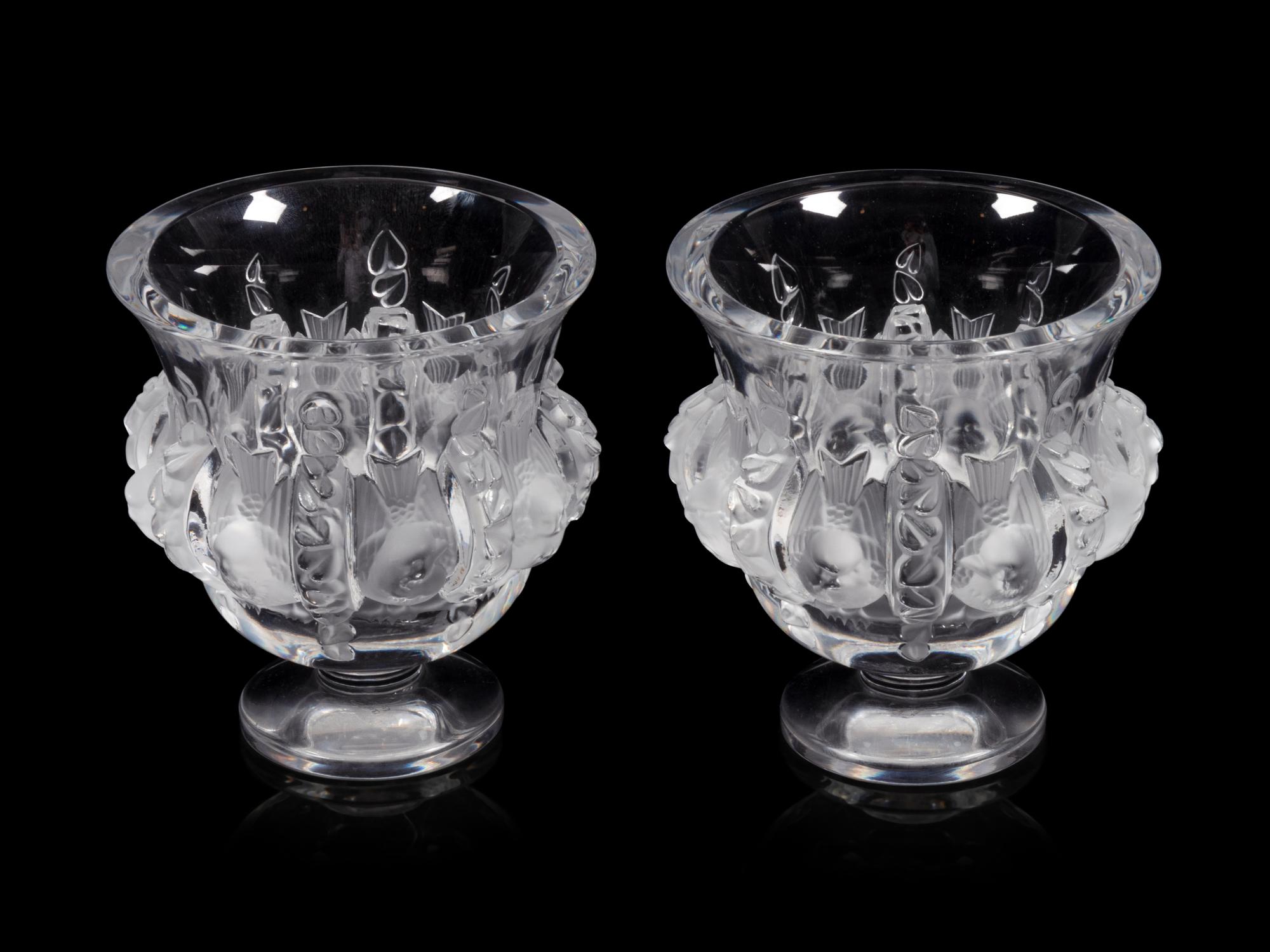 A Pair of Lalique Dampierre Vases