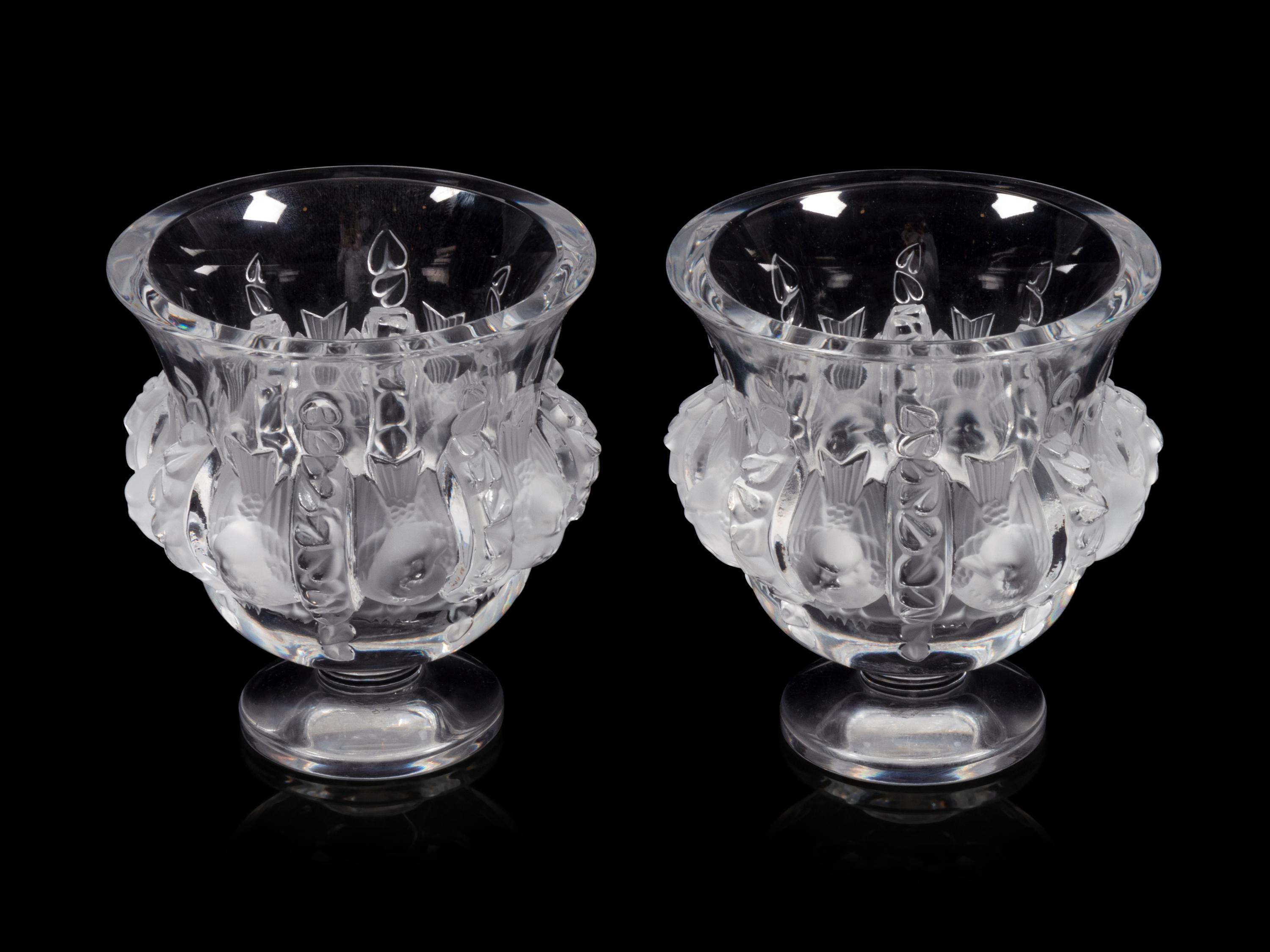 A Pair of Lalique Dampierre Vases