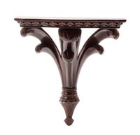 A Group of Five Hardwood Articles Height of curio 26 3/4 inches.