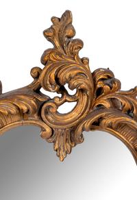 A Pair of Italian Rococo Style Giltwood Mirrors