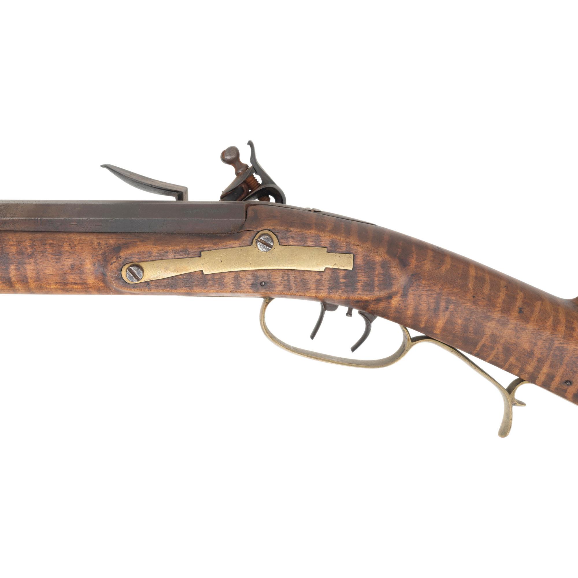 Full Stock Flintlock Rifle by Jacob Fordney with Four Piece Patchbox