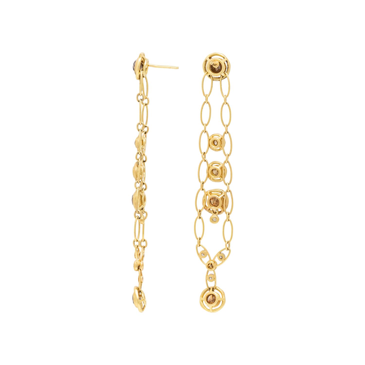 H. STERN, YELLOW GOLD, COLORED DIAMOND, AND DIAMOND EARRINGS