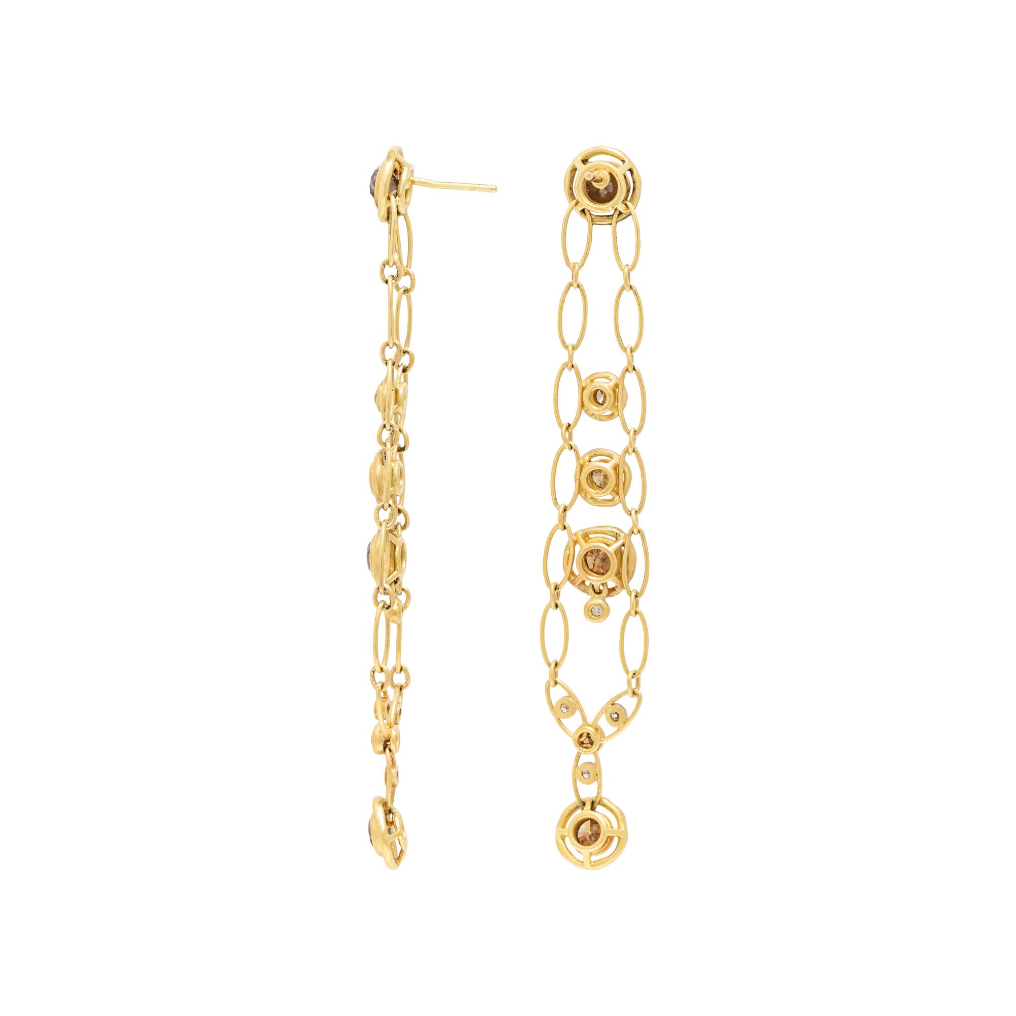 H. STERN, YELLOW GOLD, COLORED DIAMOND, AND DIAMOND EARRINGS