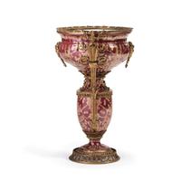 A Gilt Metal Mounted Glazed Earthenware Floor Vase