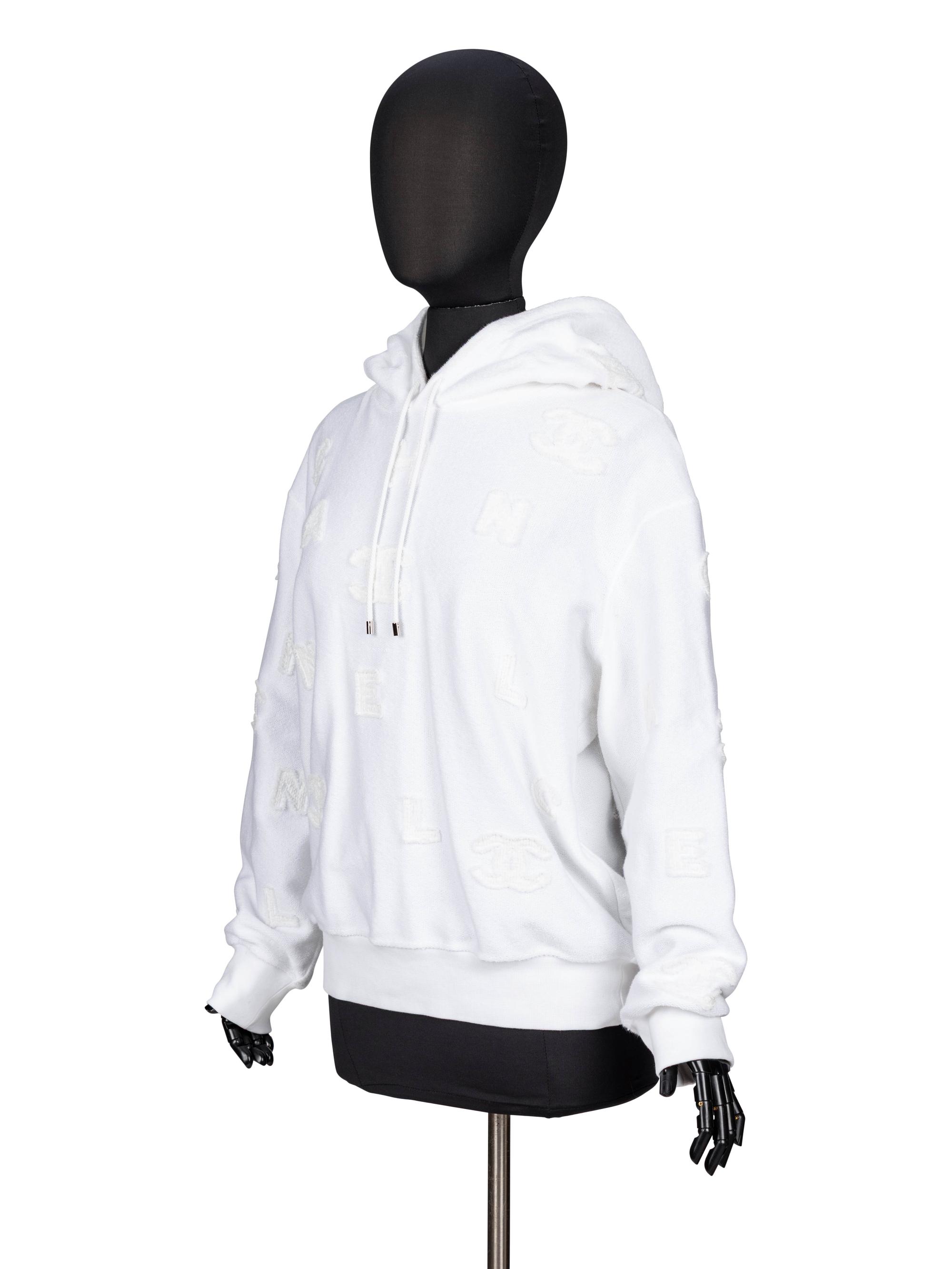 Chanel, White Appliquéd Hoodie