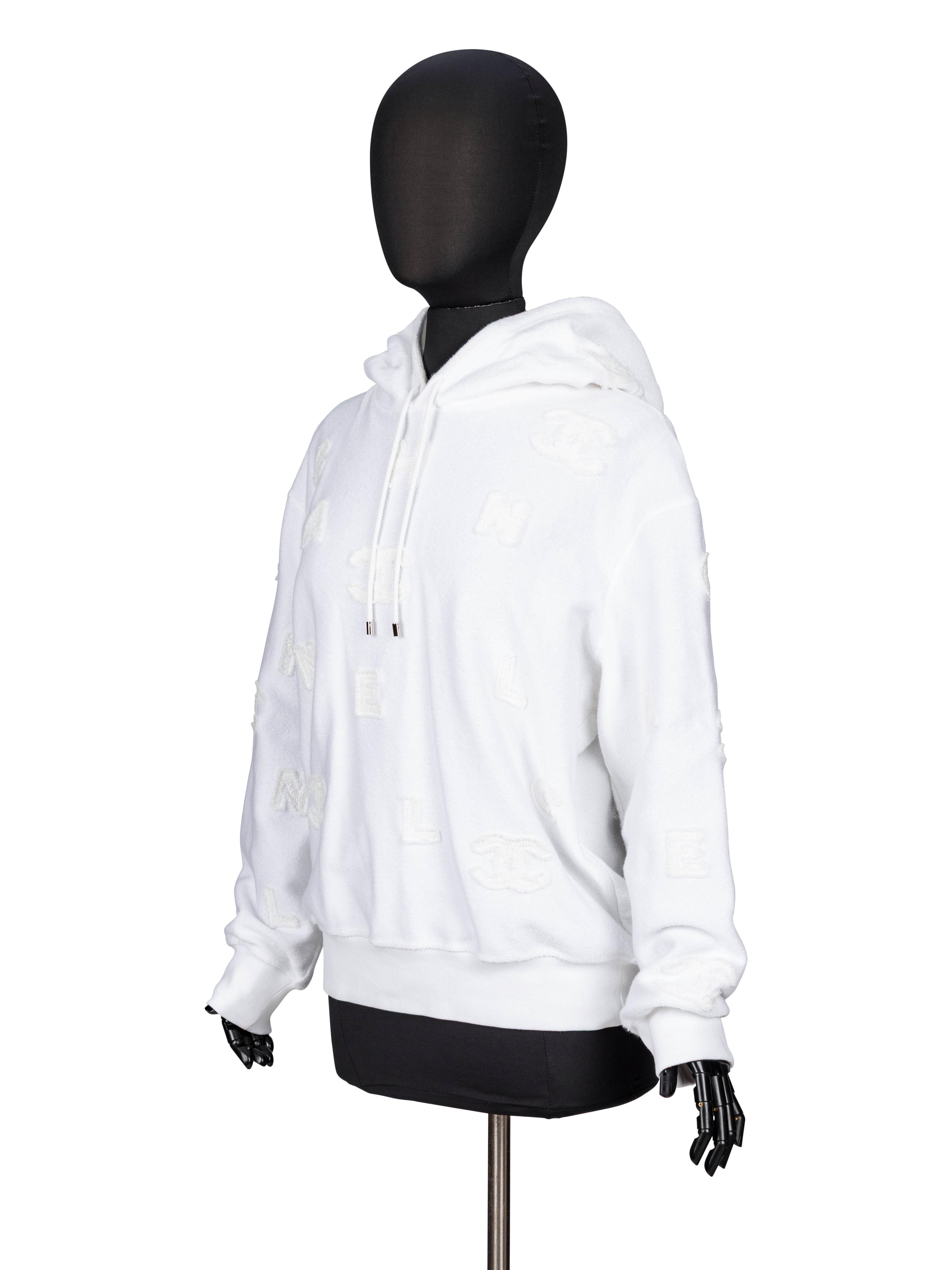 Chanel, White Appliquéd Hoodie