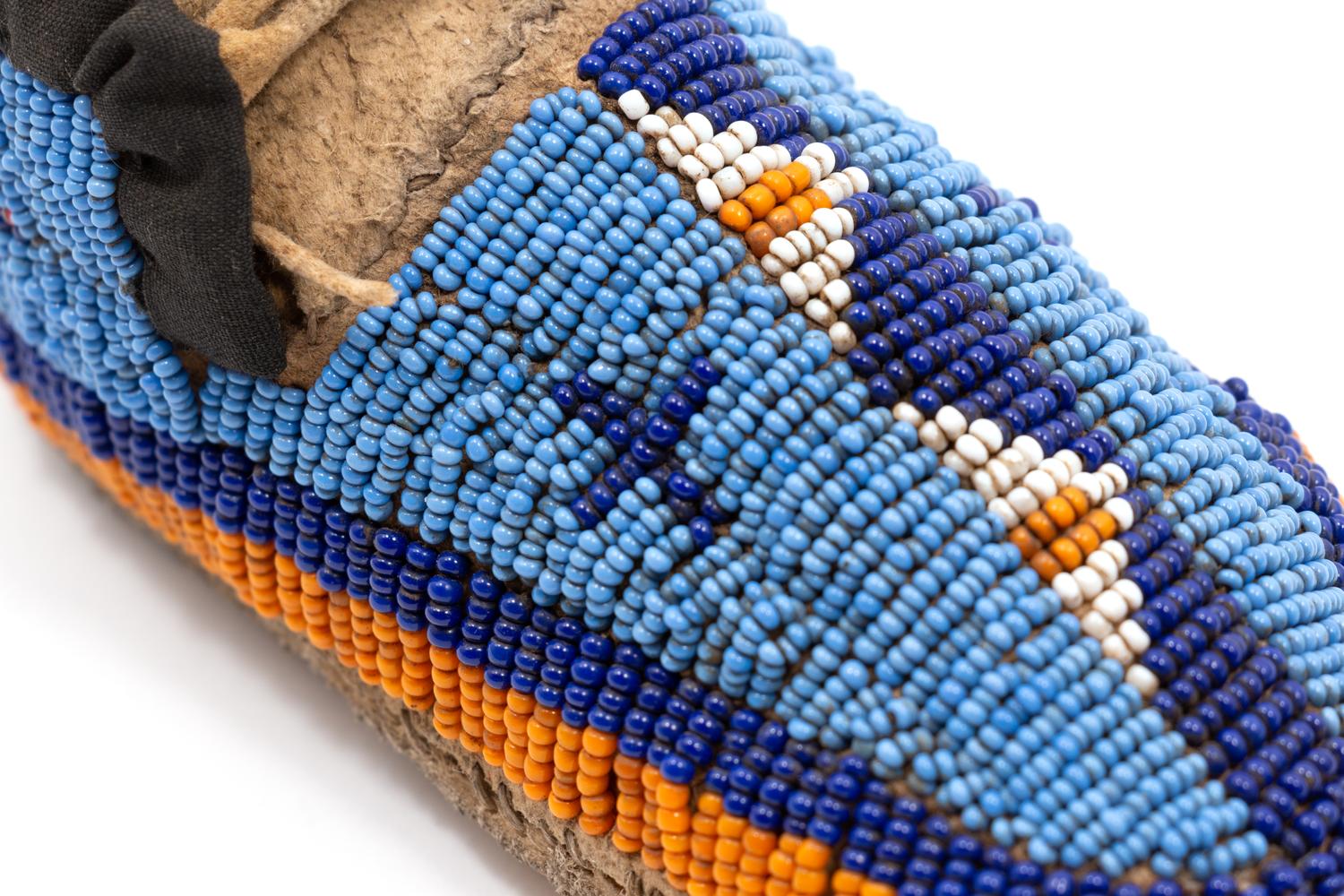 Sioux Child's Beaded Hide Moccasins