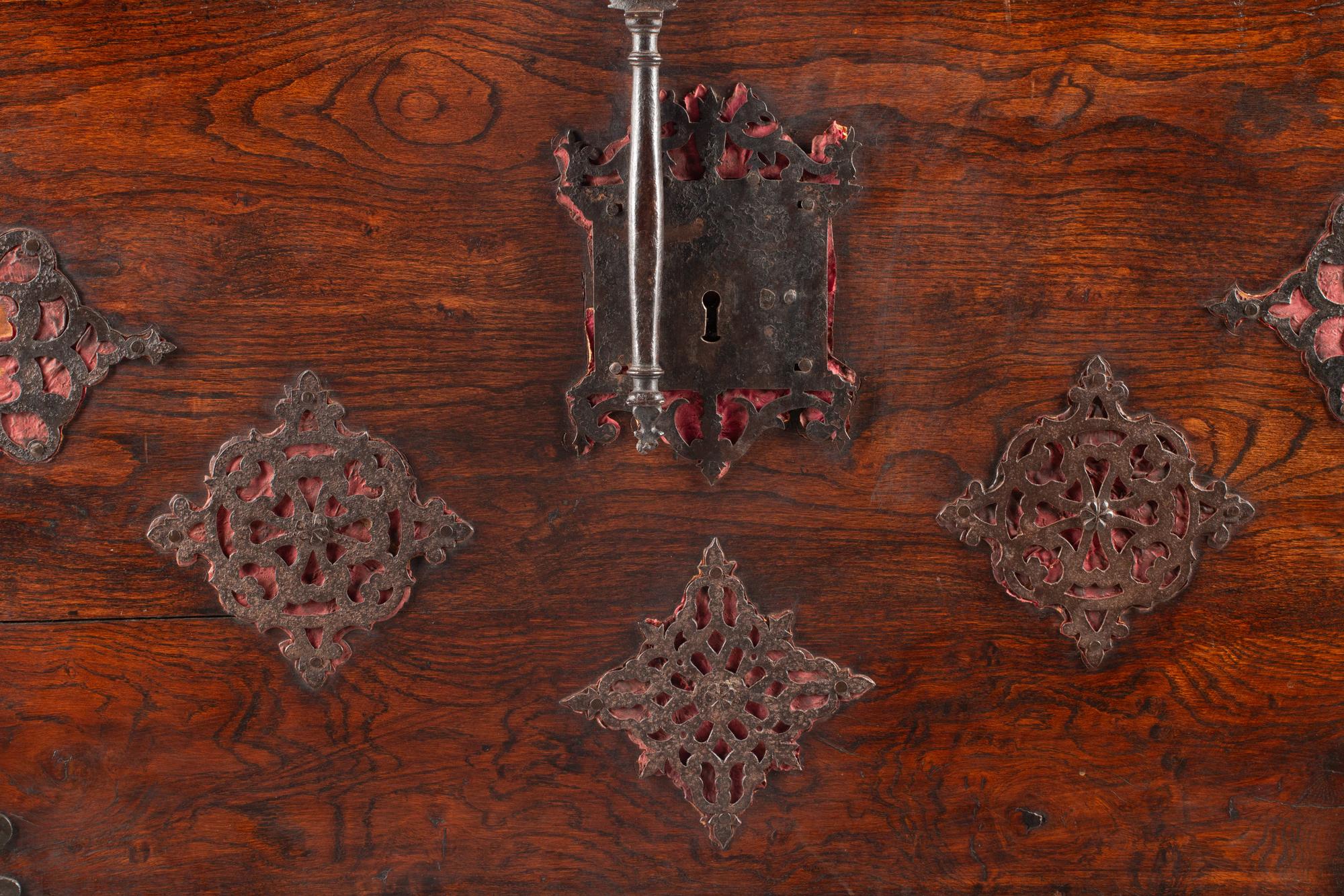 A Spanish Baroque Walnut Vargueño and Stand