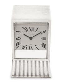A Cartier Silver Prism Mystery Clock