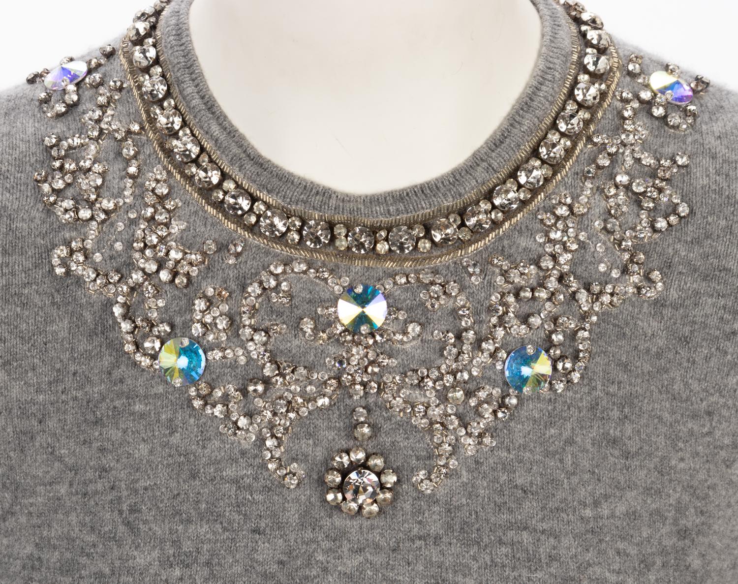 Five Oscar de la Renta Embellished Neckline Sweaters, ca.2009